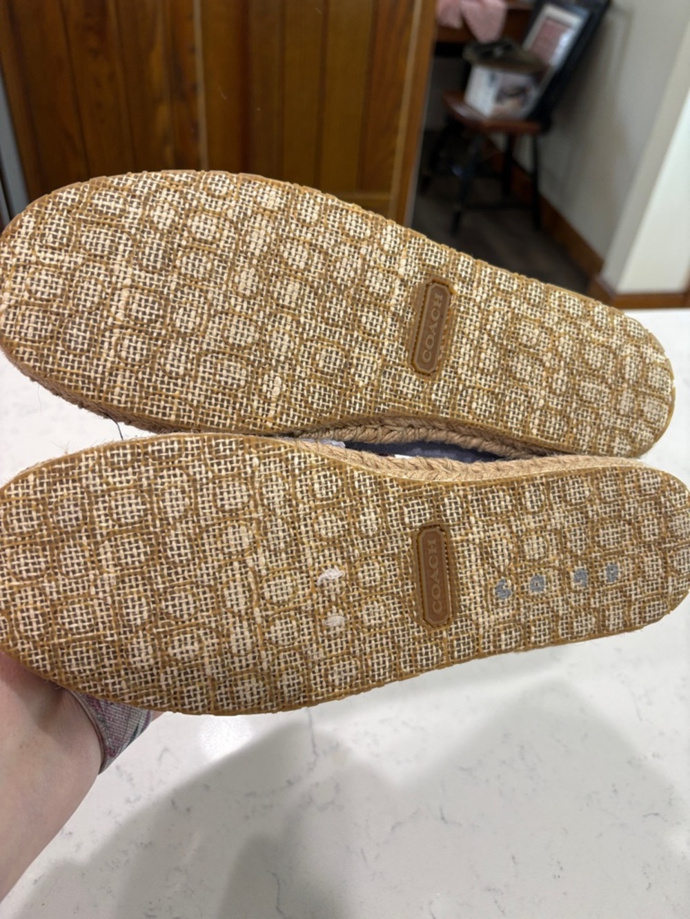 Coach Light Blue Canvas Espadrille Slip-Ons - Picture 7 of 9
